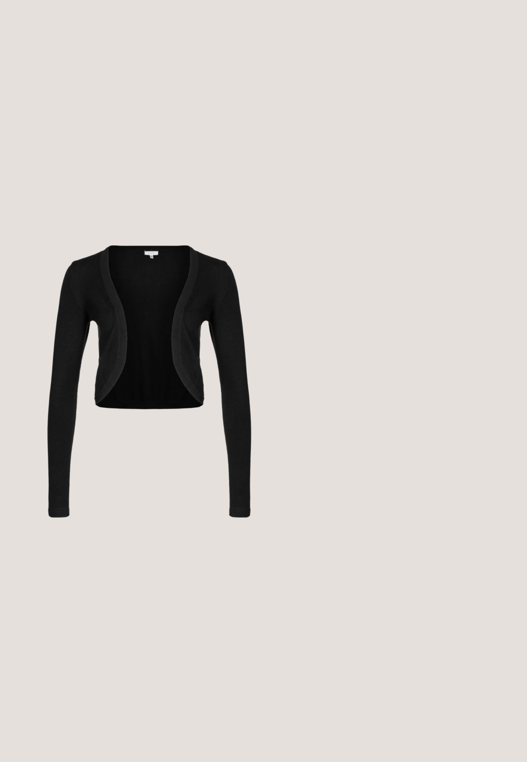 Zwarte cropped cardigan met lange mouwen, een open voorkant en een zachte brei-textuur. Er zijn geen sluitingen of versieringen zichtbaar.; Zwarte top met korte mouwen van ribstof, met een vierkante halslijn en een klein inkepingdetail. Eenvoudig, nauwsluitend ontwerp.; Grijze denimjeans met een skinny fit, voorzien van een licht vervaagde textuur, zijzakken en een rits met knoopsluiting.; Zwarte suède hoge hakken sandalen hebben een enkelband met een gesp, een open teenontwerp en een chunky hak. Glad textuur en minimalistische stijl.; Zwarte zonnebril met een gradient paarse lens. Cat-eye vorm, met dunne gouden metalen accenten op de armen. Glad plastic afwerking.; Zilverkleurige oorringen met een gladde, ronde vorm en een gepolijste afwerking. Beide oorbellen zijn van dezelfde grootte en hebben een veilige sluitmechanisme.