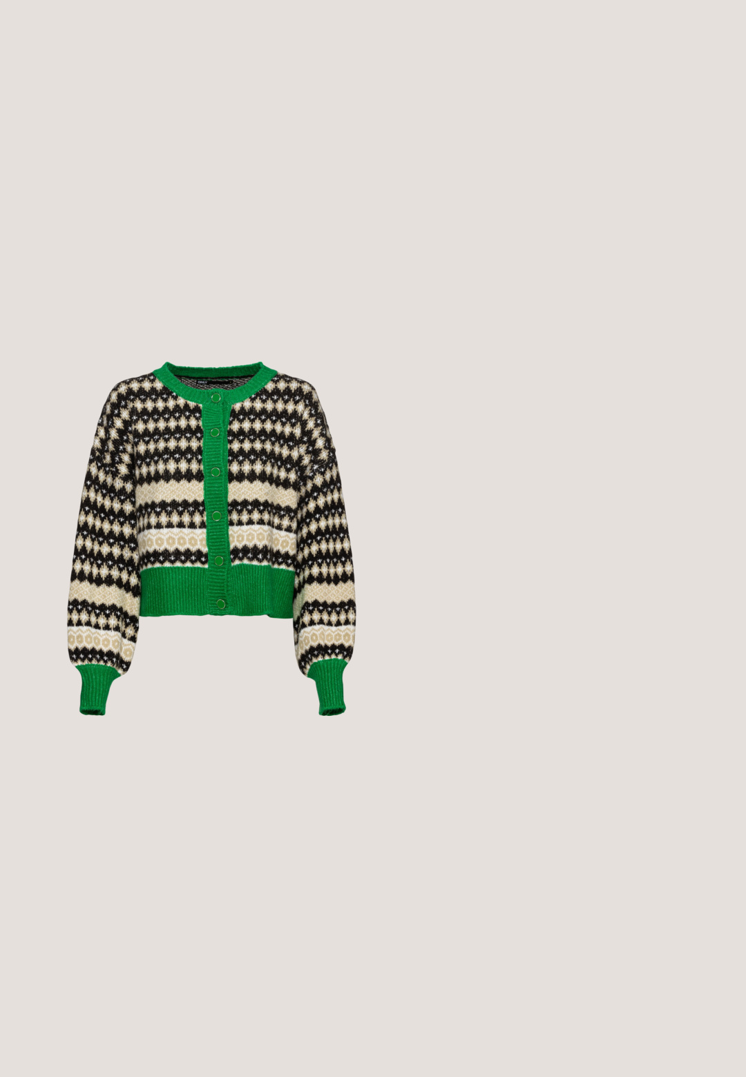 ONLY ONLMADEA  - Gilet - green bee pattern/slate green/black; Chemise blanche à manches longues en tissu côtelé, avec un col rond et une coupe cintrée. Aucun motif ni accent présent.; Jean en denim bleu clair à taille haute avec jambe droite, boutons à l'avant, fermeture éclair et cinq poches.; Chaussure en cuir noire avec deux brides à boucles, présentant des détails perforés, un bout arrondi et un accent de couture jaune autour de la semelle.; Lunettes de soleil en écaille de tortue marron avec une forme vintage de lunettes cat-eye et des verres marron. Présente des branches courbées avec des accents rouges.; Ceinture en cuir noir avec une texture lisse, dotée d'une boucle en métal argenté et d'une extrémité effilée. Design simple et classique.