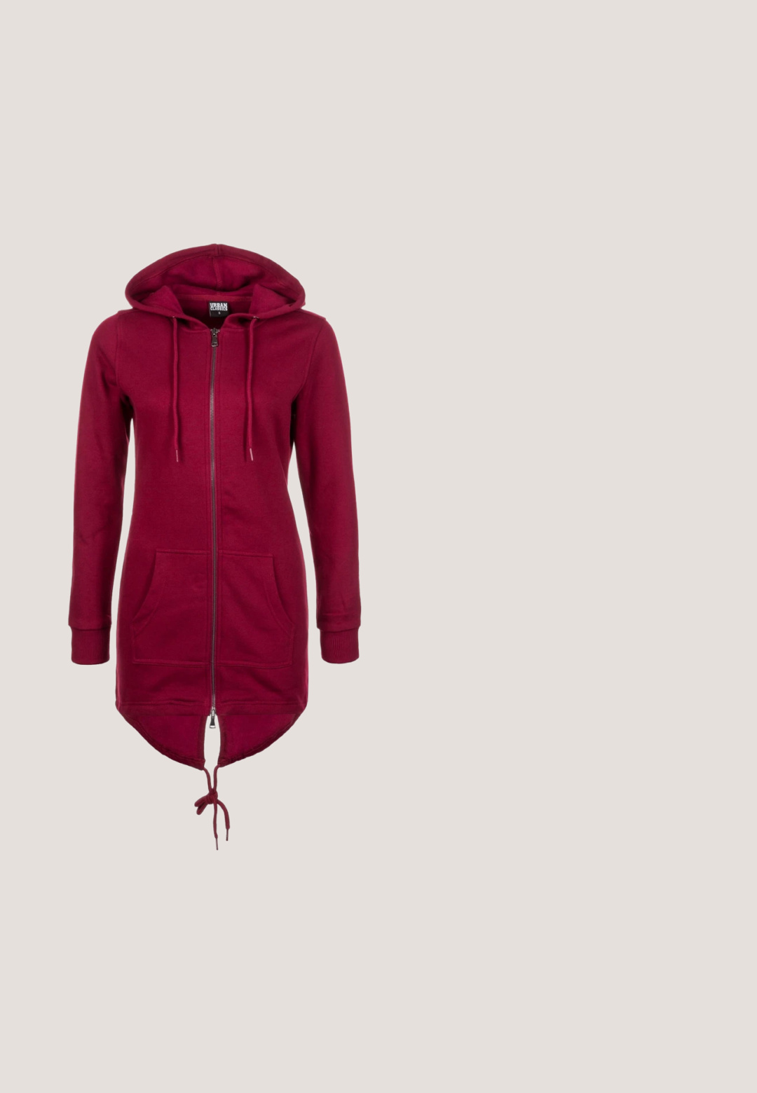 Hoodie bordeaux avec fermeture éclair, capuche réglable, manches longues et poches avant ; présente un dos plus long et des poignets élastiques.; Débardeur blanc côtelé avec un col rond et sans manches. Tissu extensible et design ajusté. Étiquette au dos indiquant "GESTUZ."; Jean skinny en denim de couleur bleu moyen, avec un effet de dégradé progressif, cinq poches et une fermeture à un bouton.; Baskets basses en toile blanche avec lacets blancs, bandes noires sur la semelle et embout en caoutchouc texturé, vue de côté sur fond blanc.; Lunettes de soleil noires en forme de cat-eye avec des verres dégradés, monture en plastique, texture lisse et détails en argent sur les branches.; Boucles d'oreilles en argent avec un design allongé et épuré. Fabriquées en métal poli, présentant une texture lisse et un style minimaliste.