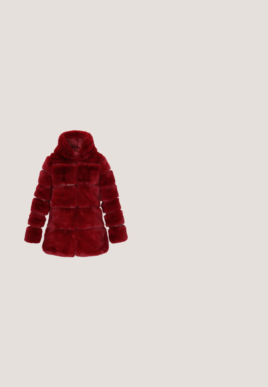 Rode nepleren jack met een capuchon, lange mouwen, een boxy ontwerp en gewatteerde secties, dat een zachte, gestructureerde uitstraling biedt.; Rode off-the-shoulder jurk met een gerimpelde halslijn, aansluitende lijfje en een beenhoog hoge split. Gladde textuur, vloerlange ontwerp.; Glanzende rode hoge hakken stiletto met puntige neus, slanke hak en gladde afwerking, weergegeven vanaf de rechterzijde op een witte achtergrond.; Rode ovale zonnebril met zwarte glazen en gouden leeuwembleem op het montuur, weergegeven op een neutrale lichte achtergrond.; Rode stoffen strik met symmetrische geometrische diamantpatronen, versierd met kleine witte en zilveren kralen en kristallen.; Even&Odd by Zalando Oorbellen - red