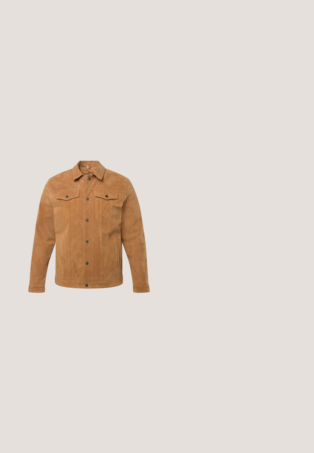 Brun ruskindsjakke med knaplukning foran, to brystlommer og sidelommer. Har en klassisk krave og en glat tekstur.; Mørk denim langærmet skjorte med spids krave, to brystlommer, hvide knapper og kontrastfarvet gul syning. Glat, holdbart stof.; Mørkeblå jeans med lige ben, gul syning, frontknap og lynlås, samt design med fem lommer.; Brune læder cowboystøvle med en høj skaft, spids tå, intrikate syning mønstre og en lille hæl. Struktureret finish hele vejen igennem.; Burgundy halstørklæde lavet af let stof, med hvide paisley-mønstre og en dekorativ kant. Trekantet form med et mærke.; Brunt læderbælte med en glat tekstur, rektangulært spænde i sølvfarvet metal og flere huller til justering.
