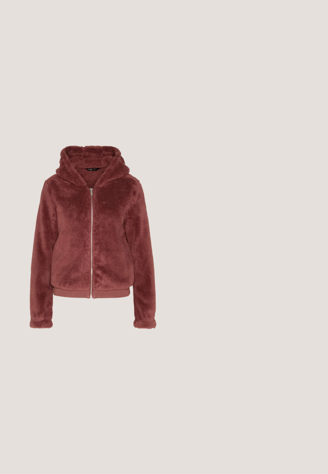 ONLY ONLNEWANNA - Forro polar - rose brown; Top de manga larga de canalé en marrón claro, con un cuello tipo alto y una silueta ajustada, con un dobladillo corto y textura de tela suave.; BDG Urban Outfitters LOGAN CINCH - Vaqueros rectos - white; Zapatillas deportivas blancas de caña alta con suelas gruesas y estriadas, y detalle de logo circular, combinadas con jeans de mezclilla de pierna ancha en azul claro.; Gafas de sol transparentes rosas con lentes ovalados, tinte rojo oscuro y varillas delgadas, con un acabado suave y detalles sutiles en la montura.; Pendientes de aro plateados con un diseño minimalista. Forma circular, textura suave y perfil delgado. Livianos con un acabado pulido.
