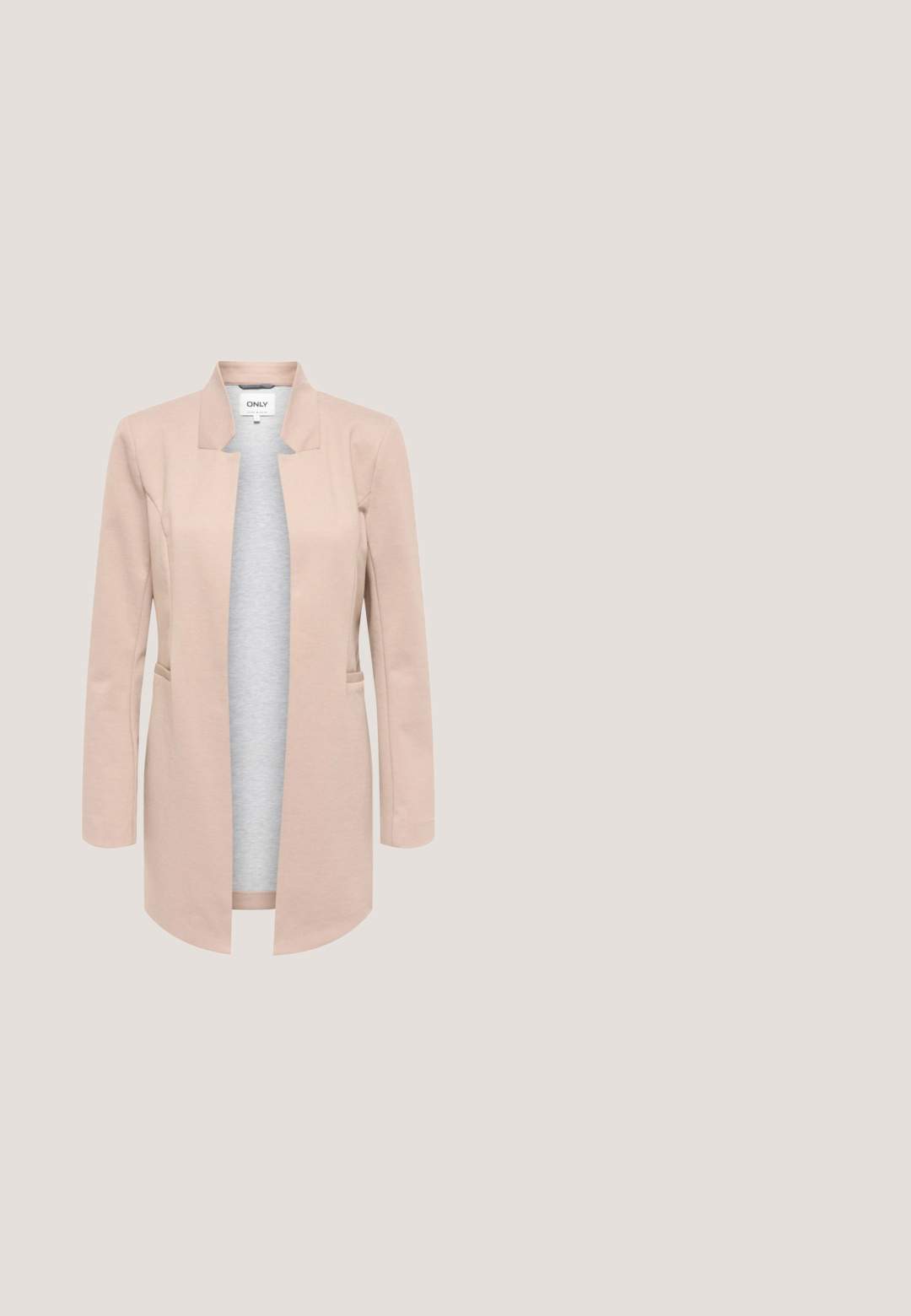 Lyserød cardigan med sjalskrave, åben front og to sidelommer. Fremstillet af blødt stof med en glat tekstur.; Hvid bomulds t-shirt med korte ærmer, rund halsudskæring og et guld glimmer hjerte design på venstre brystområde. Glat tekstur.; Beige, slimfit bukser med bæltestropper, kortet kant og fladt frontdesign, designet til en skræddersyet pasform.; Lyserøde ruskindsflade sko med spids tå, der har en fold-over detalje og guldspænde. Lav, flad sål. Glat tekstur.; Miriade ADRIEL - Skuldertasker - off white; Guldcreoler med en facetdesign, der har en poleret finish og en sikker lås for nemt at tage på. Glat inderside og strukturerede yderkanter.