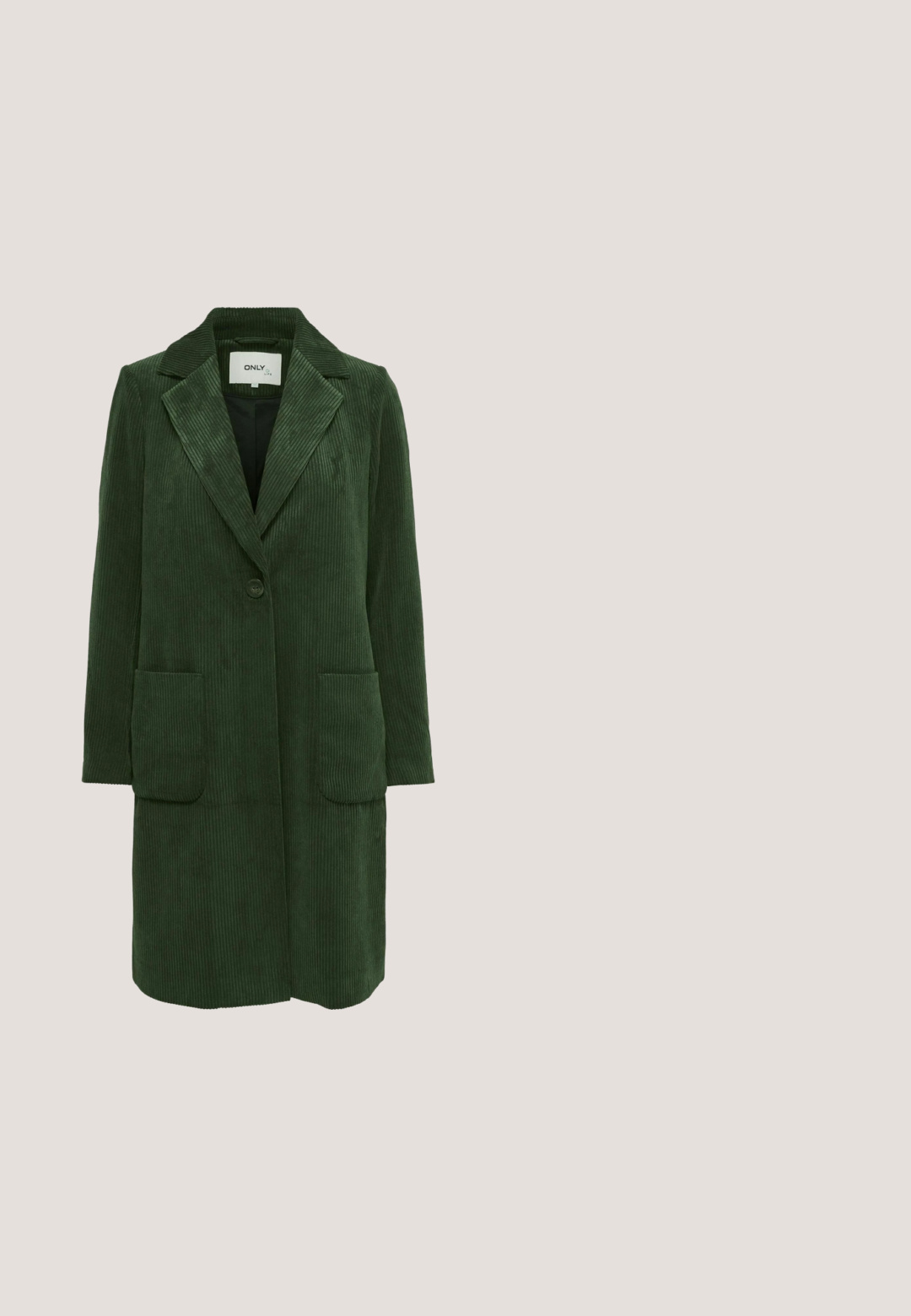 ONLY ONLASTRID - Abrigo clásico - rosin; Vestido verde de encaje con escote en V, mangas largas y falda en capas. Presenta intrincados patrones de cortes y bordes festoneados a lo largo del dobladillo.; ALDO STESSY - Zapatos altos - other green; Gafas de sol de plástico verde con montura cuadrada, lentes marrones degradados y logotipo estampado en la varilla. Textura suave con acabado pulido.; Bolso de mano de piel verde con textura trenzada, cadena dorada y cierre de broche. Forma rectangular con un acabado suave.; Pendientes colgantes de tono dorado con múltiples piedras ovaladas verdes y pequeños cristales claros que rodean el conjunto superior.