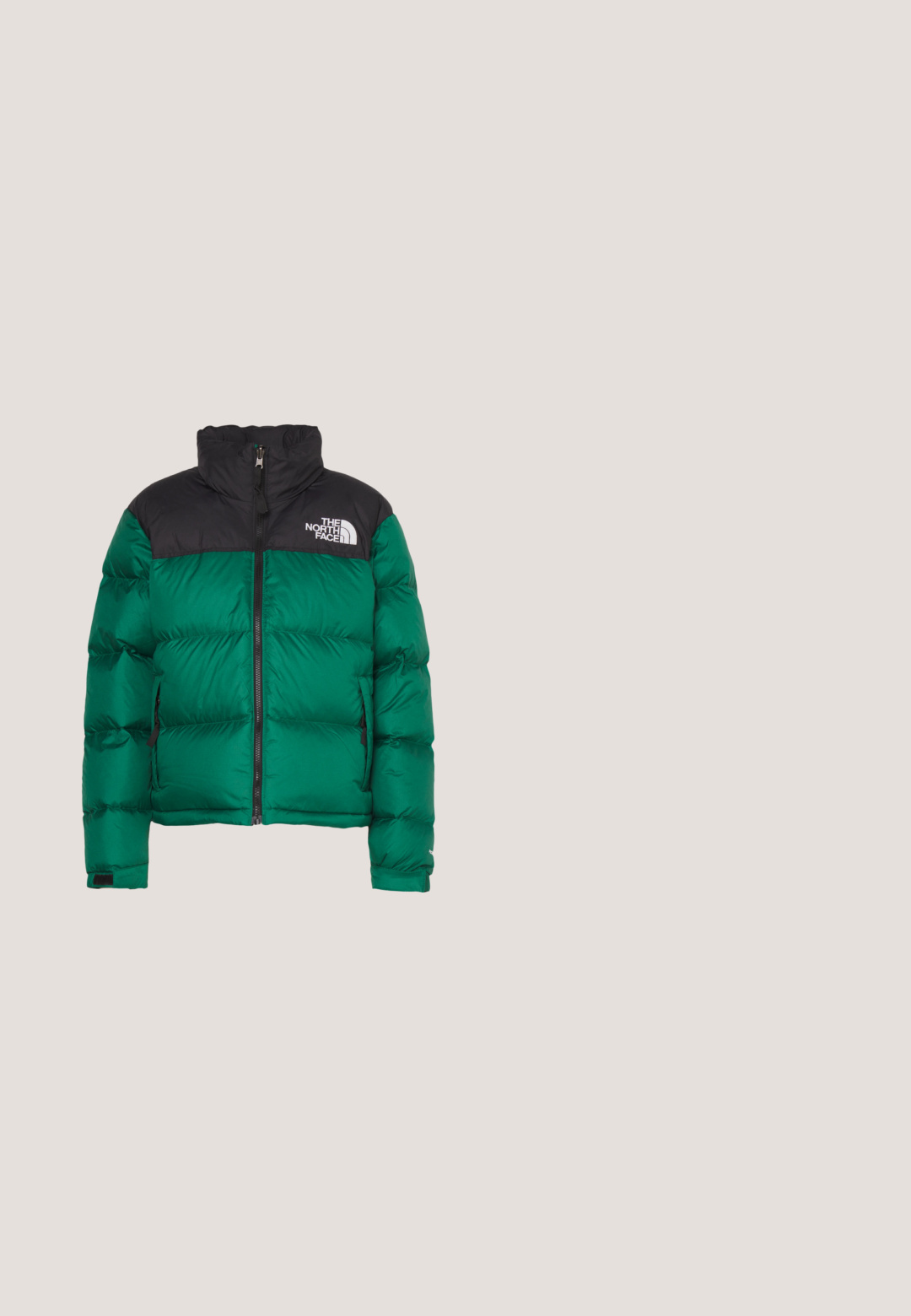 The North Face W 1996 RETRO NUPTSE JACKET - Μπουφάν με πούπουλα - evergreen; Carhartt WIP HOODED CASEY - Φούτερ με κουκούλα - ash heather/silver; Λευκό κοντομάνικο μπλουζάκι με πράσινη V-λαιμόκοψη και τελειώματα στα μανίκια; διαθέτει το λογότυπο "Dickies" σε σκούρο πράσινο στη αριστερή πλευρά του στήθους. Λείος βαμβακερός υφαντικός.; Μαύρο παντελόνι κοτλέ με ίσια γραμμή, διαθέτει κλείσιμο με κουμπί και πλαϊνές τσέπες. Απαλή υφή με λεπτές κατακόρυφες ρίγες.; Άτομο που φοράει μαύρα και λευκά Vans sneakers με λευκά κορδόνια, λευκές κάλτσες και μπεζ παντελόνι με ελαστικές μανσέτες.; Μαύρη τσάντα ώμου από συνθετική γούνα με μακριά χερούλια και μεγάλο λευκό περίγραμμα του λογότυπου Puma στο κέντρο μπροστά, σε απλό φόντο.