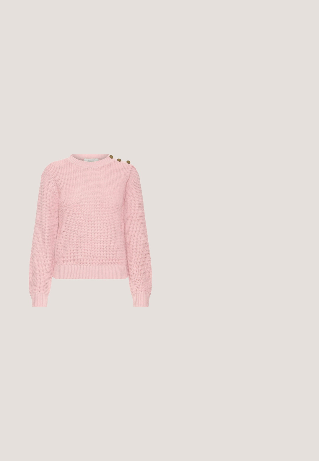Pull en tricot rose à manches longues avec trois boutons marron sur l'épaule gauche, présentant un col, des poignets et un ourlet côtelés.; Veste en velours côtelé rose avec des manches longues, deux poches poitrine et des boutons marron. Elle comporte un col classique et un tissu texturé à côtes.; Short rose avec de fines rayures rouges verticales, taille élastique et cordon à la taille à l'avant, présenté sur fond blanc.; Baskets roses avec des accents verts, comportant trois bandes vertes, un bout arrondi et une semelle en caoutchouc texturée. Matière douce et col rembourré.; faina 2-IN-1 SET - Sac à main - pink; Bracelet avec perles rondes roses translucides et fermoir chaîne dorée sur fond blanc.