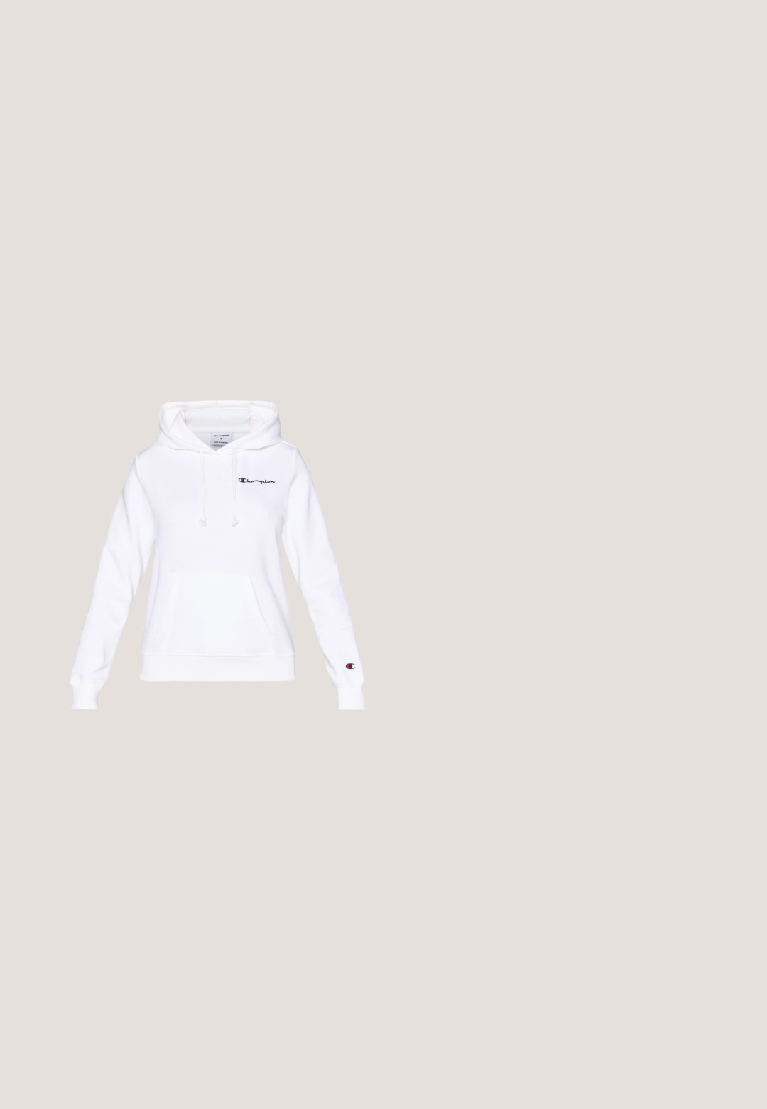 Witte hoodie van een katoenmix, met een kangoeroezak, verstelbare capuchon met trekkoorden en logo borduring op de borst en mouw.; Wit katoenen T-shirt met een ronde hals, korte mouwen en een klein logo op de linkerborst. Soepele textuur, standaard pasvorm.; Lichtgrijze sweatpants van zachte, textuurstof. Voorzien van een elastische tailleband en taps toelopende enkels. Eenvoudig ontwerp zonder zakken of patronen.; Witte Calvin Klein sneaker met dikke zool, veters en logo aan de zijkant, zwevend boven een terracotta tegel- en grindvloer buiten.; Puma CORE POP - Shopper - black; Zilveren oorbellen van het type hoop met een getextureerd, organisch ontwerp en een iets onregelmatige vorm, wat zorgt voor een natuurlijke, ambachtelijke uitstraling.
