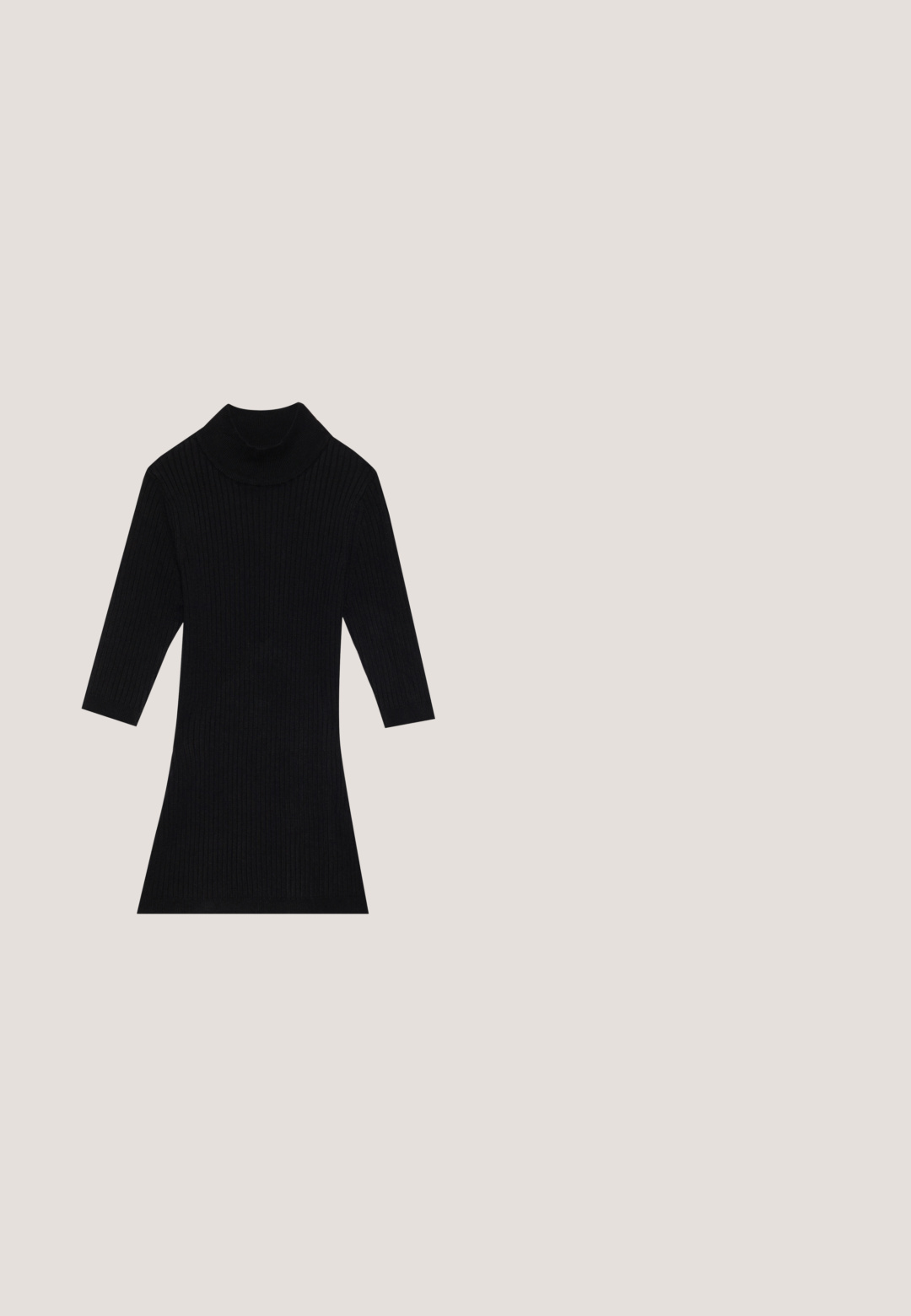 Schwarzes geripptes Strickkleid mit hohem Kragen und dreiviertel Ärmeln, das eine taillierte Silhouette besitzt und am Saum ausgestellt ist.; Schwarze Lederhosen mit einer figurschmeichelnden Passform, zwei Reißverschluss-Fronttaschen und einer glatten Textur mit glänzendem Finish.; Steve Madden MILANO - High Heel Sandalette - black; Schwarze Cat-Eye-Sonnenbrille mit dunkelgrauen Gläsern, schlankem Kunststoffrahmen, spitzen Ecken und geraden Bügeln. Keine sichtbaren Befestigungen oder Akzente.; Silberne Creolen mit minimalistischem Design. Rundform, glatte Oberfläche und dünnes Profil. Leichtgewichtig mit hochglänzender Oberfläche.; Schwarzer Leder-Gürtel mit flachem Design und abgerundetem Ende. Ausgestattet mit einer quadratischen Schnalle in goldfarbener Ausführung und einer glatten Textur.