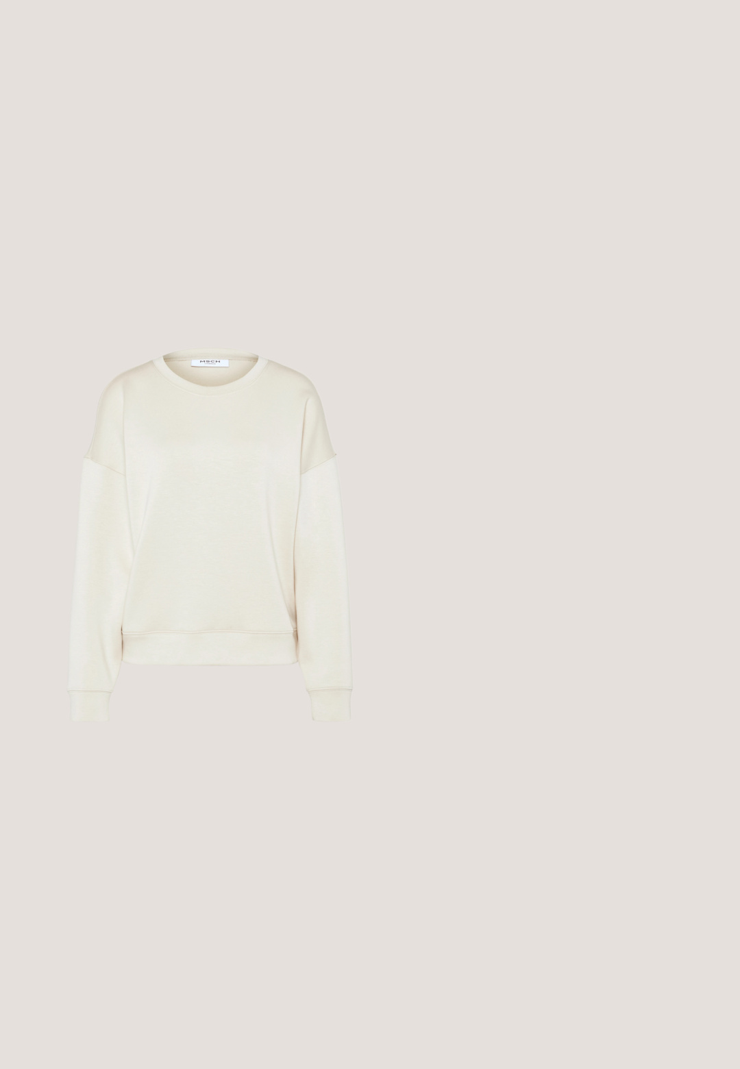 MSCH Copenhagen SWEATSHIRT - Mikina - oatmeal; GAP HERITAGE - Tepláky - heather grey; Biele tenisky vyrobené z kože s šedými akcentmi vo forme V loga, textúrovaná gumová podrážka, biele šnúrky a polstrovaný jazyk a golier.; Priehľadné plastové okuliare s námestovými rámami a priehľadnými šošovkami, s kultivovanými zlatými akcentmi na spánkoch pre zvýraznenie detailov.; Krémová textúrovaná taška so dlhými rúčkami a zlatými kovovými detailmi na neutrálnej pozadí.; Strieborné kruhové náušnice s vlnitou, nepravidelnou textúrou. Majú tenký, kruhový tvar a reflektujúci povrch.