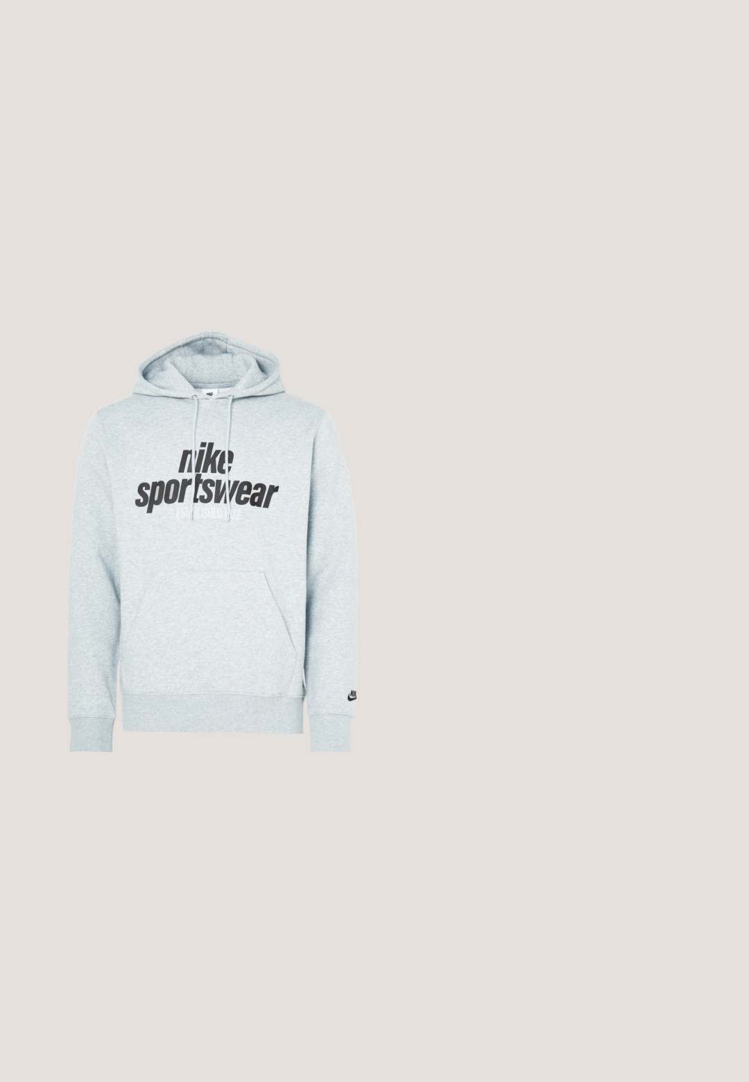 Γκρι βαμβακερή hoodie με καγκουρό τσέπη, κουκούλα με κορδόνι και έντονο μαύρο λογότυπο "Nike Sportswear". Περιλαμβάνει λεπτομέρειες από ριμπ στην παλαιότητα και στο στρίφωμα.; Ανοιχτό μπλε κοντομάνικο πουκάμισο από λείο ύφασμα, με σχέδιο που κλείνει με κουμπιά και μικρό άσπρο λογότυπο Nike στο στήθος.; Γκρι βαμβακερό σορτς με ελαστική μέση, άνετη εφαρμογή και μικρό λευκό λογότυπο κοντά στο τελείωμα. Ομαλή υφή, μήκος πάνω από το γόνατο.; Γκρίζα και ασημένια αθλητικά παπούτσια Nike Shox με κομψό σχεδιασμό, από πλέγμα και συνθετικά υλικά, στρογγυλή μύτη και επενδεδυμένο κολάρο.; Arnette HOT SHOT - Γυαλιά ηλίου - dark grey; Μαύρη τσάντα duffel με διπλές λαβές, ρυθμιζόμενο ιμάντα ώμου, μπροστινή τσέπη με φερμουάρ και μινιμαλιστικό λογότυπο σε απλό φόντο.