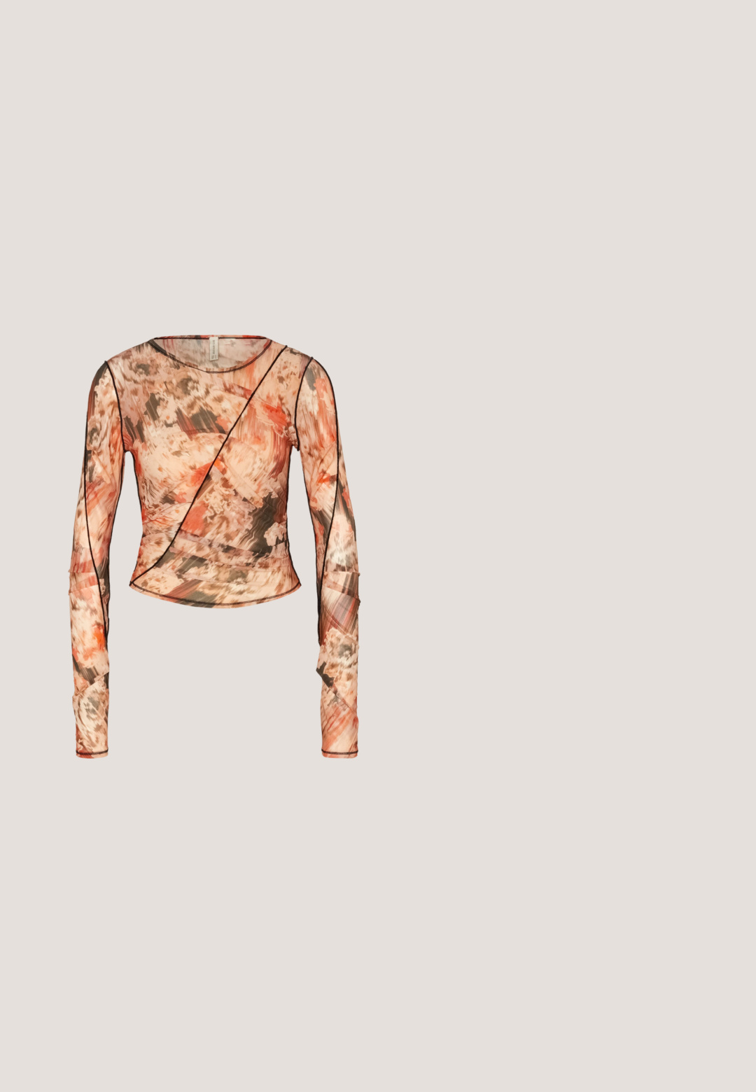Bec + Bridge AVERIL GATHERED - T-shirt à manches longues - glitch; BDG Urban Outfitters SUMMER  - Pantalon cargo - chocolate; Bottes montantes beiges en matériau synthétique, avec une semelle épaisse, des accents en tissu texturé et une sangle avec un logo.; Lunettes de soleil noires avec une monture épaisse, des accents dorés le long du haut de la monture et des verres sombres. Présentent des coins ronds et un branding "QUAY" sur les branches.; Vero Moda VMKYRA SHOULDER BAG - Sac à main - cognac; Paire de boucles d'oreilles créoles moyennes argentées brillantes avec de fines attaches métalliques sur un fond clair et neutre.