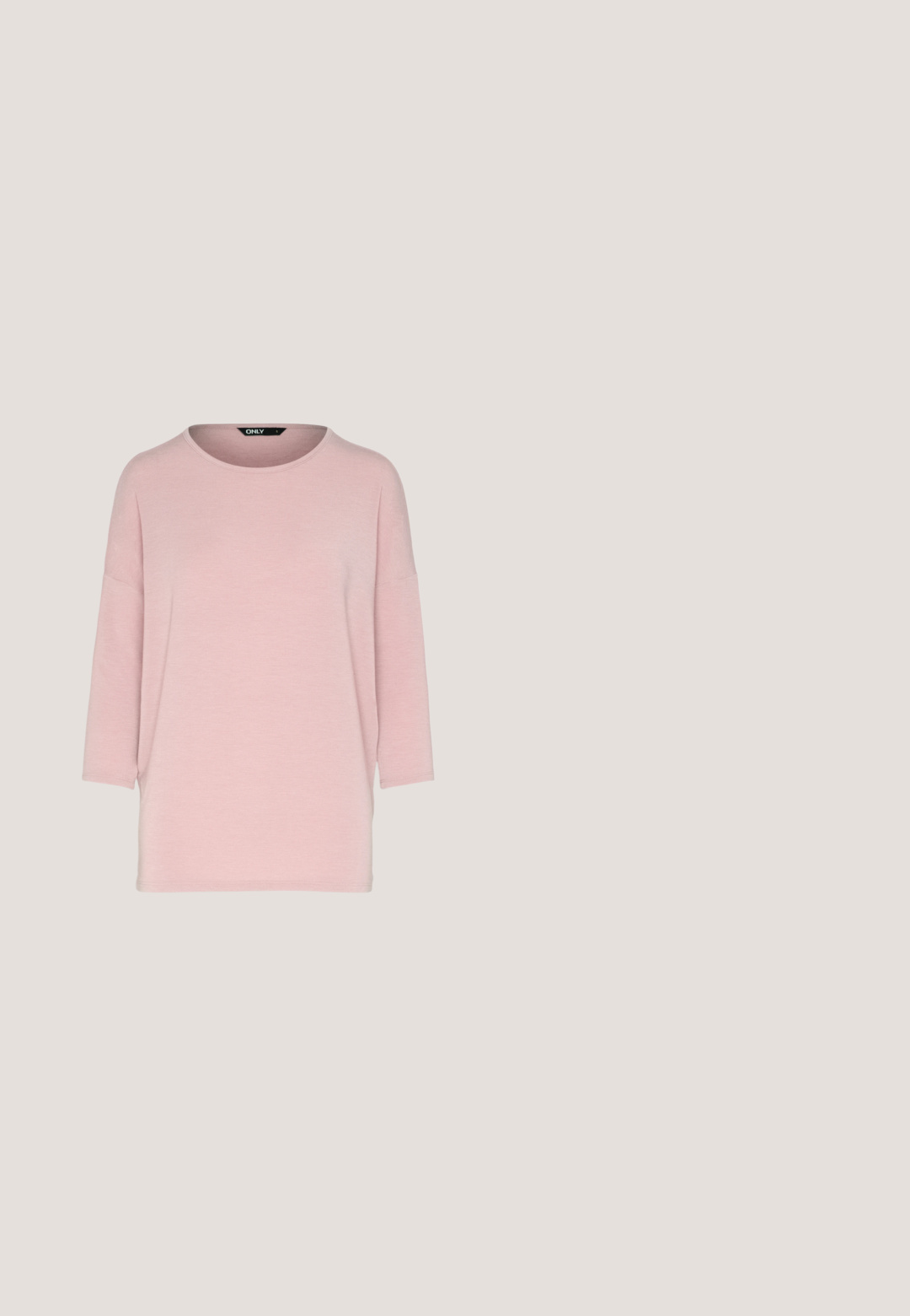 ONLY ONLGLAMOUR 3/4 TOP JRS NOOS - Langærmet T-shirt - withered rose; Mørkeblå skinny jeans lavet af denim, med lynlås og knaplukning, samt kontraststing langs sømmene.; Hvide platform sneakers med en glat læderoverdel, polstret krave, grå gummisål og gyldne detaljer med Puma-logoet.; Lyserøde transparente solbriller med ovale linser, mørkerød toning og slanke stænger, der har en glat overflade og diskret detaljering på rammen.; Sorte og sølv håndtaske med en tekstureret overflade, der har et diamantmønster, en knyttet håndtag og en struktureret form.; Snoede sølv hoop øreringe med en glat finish og post-back lukning, der viser et moderne, sammenflettet design.