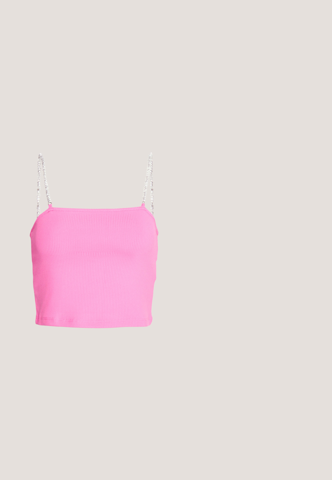 ONLY Petite ONLUNINA PEARL - Μπλούζα - sugar plum; Γκρίζες φαρδιές τζιν με μεσαία μέση, μπροστινές τσέπες και κλείσιμο με κουμπί, φτιαγμένες από τζιν ύφασμα με λεία υφή.; Ροζ διάφαντο σανδάλι με χαμηλό τακούνι και λουράκι ανάμεσα στα δάχτυλα, με μικρό τακούνι τύπου "kitten", εμφανιζόμενο από το πλάι σε λευκό φόντο.; Ενα ζευγάρι ορθογώνια γυαλιά ηλίου με ανοιχτό μπλε ημιδιαφανείς σκελετούς και σκούρους γκρι φακούς, διαθέτοντας ίσιες βραχίονες και ελάχιστες λεπτομέρειες υλικών.; Μεταλλική ασημένια τσάντα χερίου με απαλή, συγκεντρωμένη δομή και λεπτό λουρί ώμου. Διαθέτει λεία, γυαλιστερή υφή και στρογγυλό σχήμα.; Ασημένια αλυσίδα κολιέ με μεγάλα κρίκους, διακοσμημένη με διάφανα ραβδιωτά πετράδια σε εναλλασσόμενα τμήματα, με ρυθμιζόμενο κλείσιμο αλυσίδας.