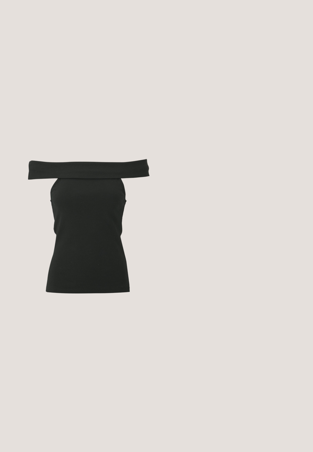 Sort off-shoulder top lavet af ribbet stof, tætsiddende design med lige halsudskæring og uden ærmer.; Sorte bredbenede bukser i kunstlæder med høj talje, knapdetaljer på linningen og frontplisseringer.; Sorte platform sandaler med to brede stropper med sølvhardware, en kraftig høj hæl og en tekstureret gummisål.; Sorte solbriller med rektangulært stel, mørke linser, glat plastmateriale og en metalaccent på templet.; Sort hobo taske lavet af glat læder med en buet silhuet, der har en enkelt justerbar skulderrem og minimalistiske designdetaljer.; Sølvøreringe med et minimalistisk design. Cirkulær form, glat tekstur og tynd profil. Letvægtige med en poleret overflade.