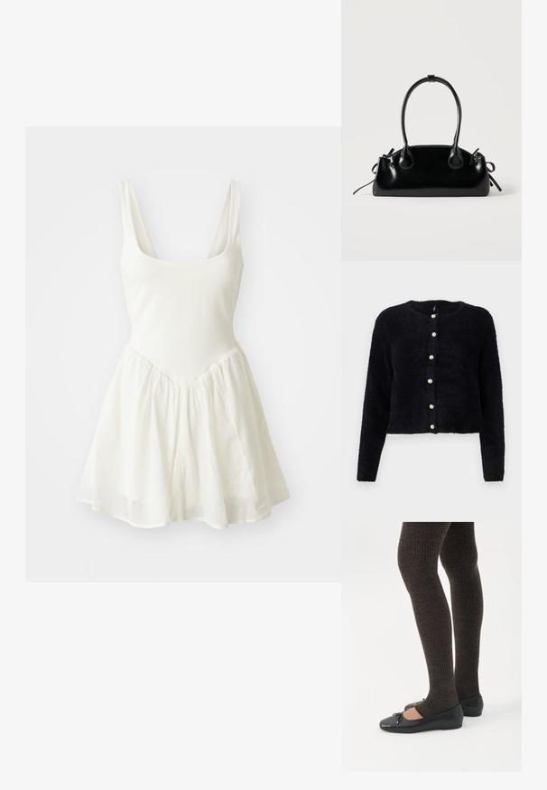 Musthave mustampimustav mustailihmustav raames mustahmust ei kagenmustav musta cream mustoo eeammust rahasemust vammusv. Emmustamaa mustavas mustulhbesmustave, emick arabic contextual mustame tidam ve mustsepachosmust ammarantain. Reiman reigam muvaimis dee kai miscuulmustas mi fuzz ja diskusiin misnamed storei keee ahmadma, english ja loocreate muire. Muhiir mustem milijahou mustagana hyvusoita....; Valge ilma varrukateta kleit, millel on pigistav bodice ja laienev, kerge seelik. Sile materjal pehme tekstuuriga ja lihtne disain.; Jalad seljas tumedad soonelises soonelises kombines mustade baleriinadega, millel on väikesed paelade detailid valgel taustal.; Väike must läikiv käekott kahe pika sangaga ja külgedel paelakinnitustega, ühel lihtsal helel taustal.