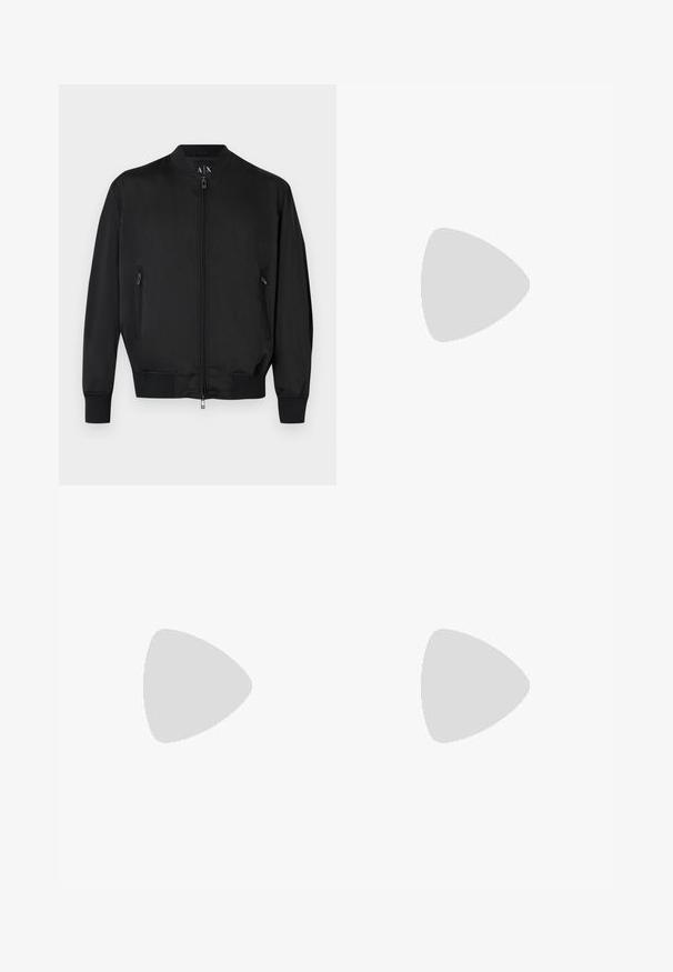 Blouson bomber noir avec fermeture éclair frontale, poches latérales zippées, poignets et ourlet côtelés, et petit logo embossé sur la poitrine.; Brandit BRANDIT HERREN EINSATZKOMBI - Combinaison - black; Baskets basses blanches à lacets à l'avant, panneaux latéraux texturés et semelle épaisse sur fond neutre.; Sacoche Calvin Klein noire avec rabat, bandoulière ajustable et petit logo doré à l'avant, sur fond blanc uni.
