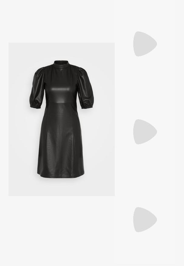 ONLY ONLJOSEPHINE DRESS - Robe de jour - black; RAID ILLEANA - Bottines - burgundy; Lunettes de soleil noires avec une monture épaisse, de forme rectangulaire et des verres dégradés. Porte le nom de la marque "vogue" sur la branche.; Sac d'épaule rectangulaire noir avec une sangle réglable unique et une fermeture éclair supérieure sur un fond uni.