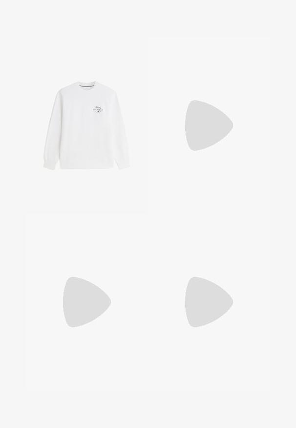 Sudadera blanca de manga larga con cuello redondo, con pequeño logo y texto de Tommy Hilfiger en el lado izquierdo del pecho.; Camiseta blanca de manga corta con cuello redondo y texto negro "TUTTO PASSA" impreso en el pecho.; Pantalones cortos cargo color verde oliva, confeccionados en una mezcla de algodón. Cuentan con dos grandes bolsillos laterales y un cierre de botón con trabillas para cinturón. Textura suave.; Zapatilla blanca de lona de corte bajo con cordones y el logo de Tommy Hilfiger en rojo, blanco y azul en la lengüeta y el lateral, flotando sobre un suelo gris.