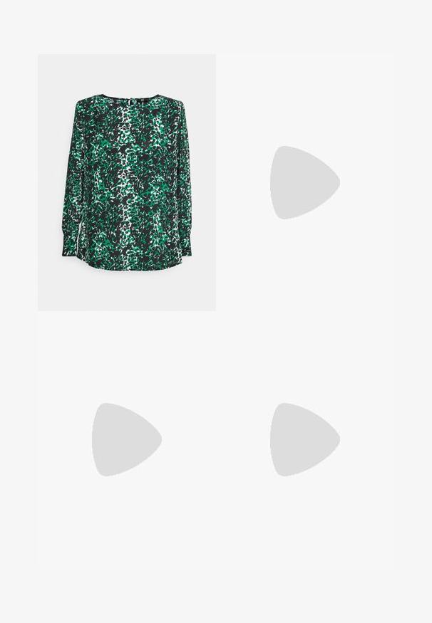 RIANI Longsleeve - green; Zwarte slim fit broek met riemlussen, voorrits en rechte pijpen, getoond tegen een witte achtergrond.; Zwarte leren muiltjes met een spitse neus en een unieke kegelvormige hak. Glad oppervlak en minimalistisch ontwerp, open achterkant voor gemakkelijk aan- en uittrekken.; sweet deluxe EARRING - Oorbellen - silver-coloured