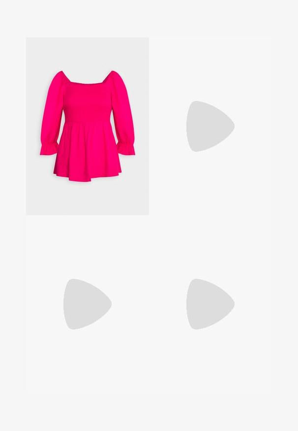 Marks & Spencer WAISTED - Blúzka - fuchsia; Červená midi sukňa s naškrobeným pásom, vyrobená z ľahkej látky s jemným károvaným vzorom a hladkou textúrou.; Biele wedge sandále s textúrovanou rope platformou, s tenkým pásikom okolo členka a hladkým, uzavretým dizajnom špičky.; Slnečné okuliare krémovej farby s oválnymi šošovkami, hnedo tónovanými, s lesklým povrchom a jemným brandingom "Vogue" na boku.