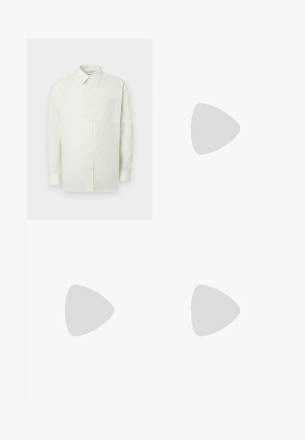 Chemise boutonnée vert clair en tissu texturé avec col, manches longues et une poche poitrine. Design classique avec des boutons à l'avant.; Pantalon beige en mélange de lin avec fines rayures blanches discrètes, taille à cordon et jambes droites.; Mocassin en cuir noir avec un bout arrondi, des coutures subtiles et un talon bas, présentant une texture lisse et un design minimaliste.; Sac bandoulière en cuir marron foncé texturé avec une sangle réglable et un petit accent décoratif bleu sur le côté.