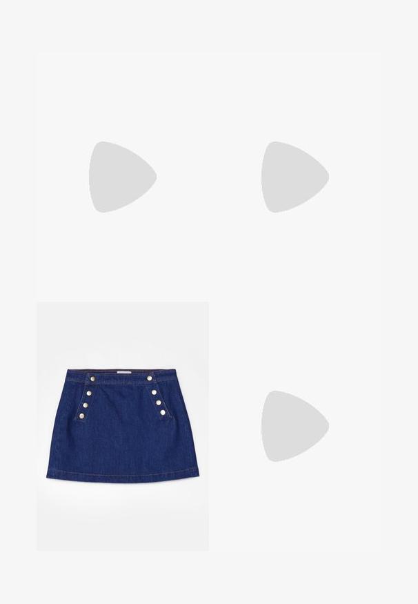 Brun ribbet tanktop med hvid kant og en lille sløjfe i midten. Har et tætsiddende design og en bølget kant.; FRAME SAILOR SNAP SKIRT - Denimnederdele - celestine; Mørkebrun læder sandal med smalle remme, kitten heel og justerbar ankelrem med spænde på hvid baggrund.; Mørkebrun tekstureret håndtaske med rektangulært udskåret håndtag og aftagelig skulderrem på ensfarvet lys baggrund.