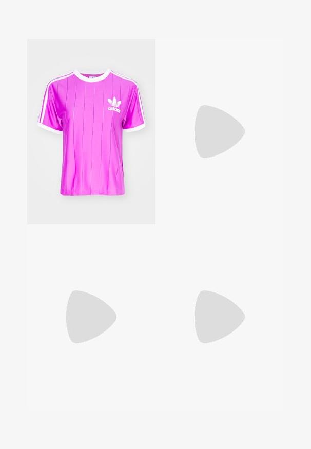 adidas Originals 3 S TEE - T-Shirt print - purple burst; Dunkelgrüne Sporthose mit lockerer Passform, ausgestattet mit einem Kordelzugbund, Seitentaschen und cremefarbenen Streifen an den Seiten.; Leopardenmuster-Sneaker mit schwarzen Schnürsenkeln, weißem Drei-Streifen-Design, cremefarbenem Gummispitze und -sohle sowie strukturiertem Obermaterial.; Kleine beige Ledertasche mit einem einzigen Riemen und silbernen Nieten entlang der Kanten und des Riemens, vor einem schlichten Hintergrund.