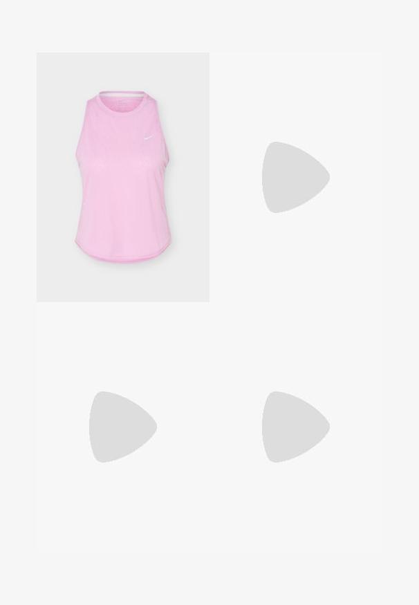 Débardeur de sport rose clair sans manches avec encolure ronde et petit logo blanc Nike Swoosh sur la poitrine.; ASICS CORE WINTER  - Collants hiver - performance black; Bottines de course noires avec un dessus en maille texturée, semelle rose et accents réfléchissants. Elles disposent de lacets plats et d'un col rembourré.; Gants de gym sans doigts noirs en tissu respirant, avec un logo blanc Nike, des paumes rembourrées et un design ouvert au niveau du poignet pour plus de flexibilité.