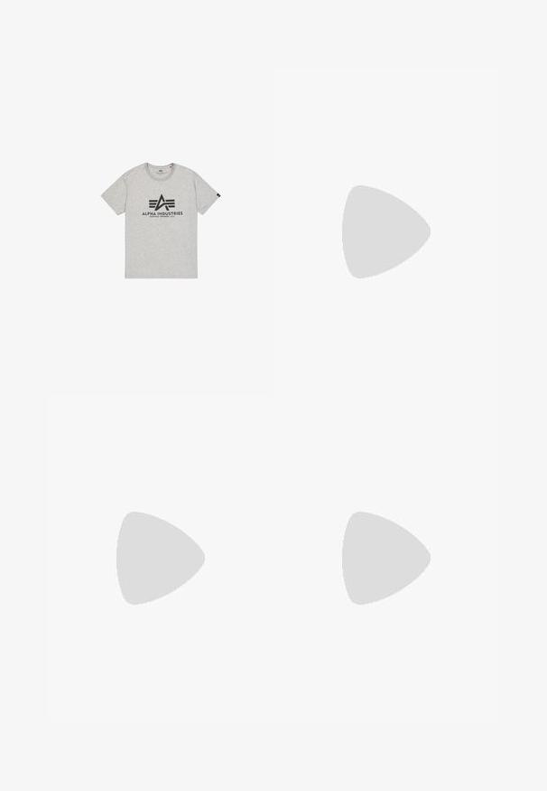 Hellgraues Baumwoll-T-Shirt mit einem schwarzen bedruckten Logo im geometrischen Design. Rundhalsausschnitt und kurze Ärmel. Etikett am linken Ärmel.; Hellblaues Denim-Jeans mit geradem Schnitt, ausgestellten Beinöffnungen, Fünf-Taschen-Design und subtiler Abnutzung an den Knien und Oberschenkeln.; Weiße Schnürsneaker, die über einer Holzbank mit grünem Laub im Hintergrund schweben und das Schuhdesign sowie die Textur zeigen.; Hellblauer Schal mit einem großen, fetten blauen, geschwungenen Logo und Fransen. Weiches Material mit einer glatten Textur.