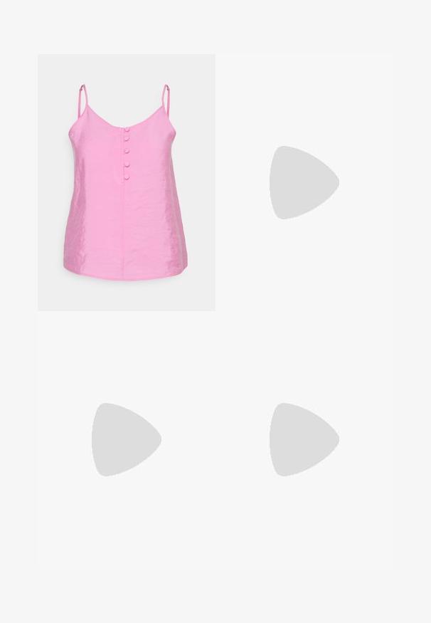 Vero Moda Petite VMQUEENY SINGLET V NECK  - Top - cyclamen; Falda midi floral con fondo negro, adornada con pequeñas flores en tonos rosa, azul y beige. Cintura elástica con un detalle de lazo, diseño fluido.; Sandalias de cuero blancas con correas ajustables con hebilla, suela de plataforma negra en capas y detalle de costura naranja a lo largo del borde.; Un par de gafas de sol rectangulares con montura translucida azul clara y lentes gris oscuro, que cuentan con patillas rectas y detalles de hardware mínimos.