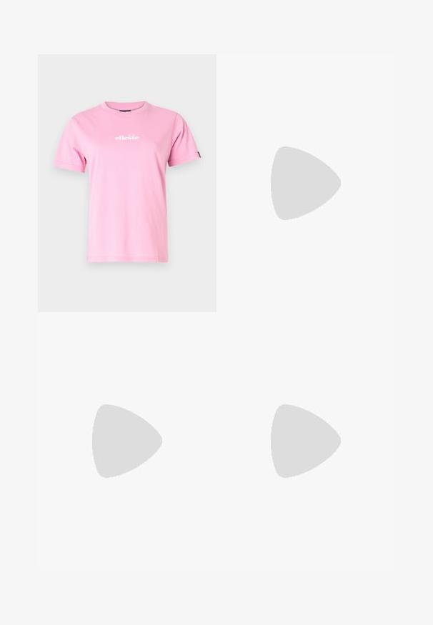 Lyserød bomulds T-shirt med rund hals, korte ærmer og et hvidt logo trykt på forsiden. Glat tekstur, afslappet pasform.; Lysblå denim bredbenede bukser med to store forlommer, en knaplukning og subtil falming. Syninger på lommedetaljerne.; Hvid sko med en lyserød ruskindforfod, sorte striber og en velcrorem. Har en lys gummi sål og et logo på siden.; Håndtaske med blomstermønster og buet form, primært cremefarvet med pink roser, med en pink rem og en sølvfarvet logo-detalje. Glat tekstur.