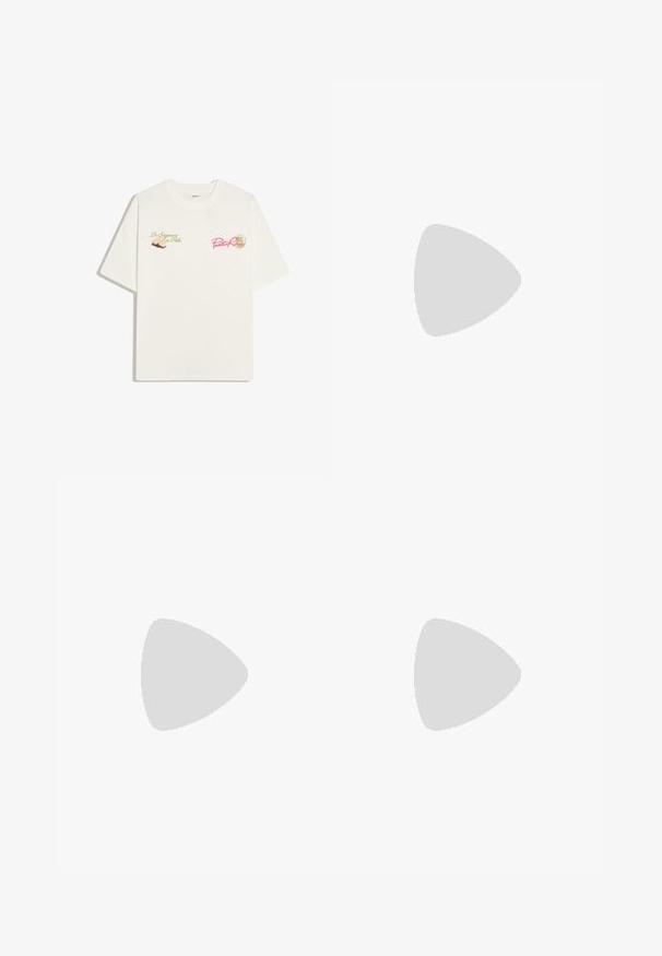T-shirt blanc manches courtes avec texte vert et graphique cigare sur la poitrine gauche et texte rose « Puerto Rico » avec logo palmier sur la poitrine droite.; Pantalons larges à rayures roses avec des rayures verticales noires et grises. Fabriqués en tissu léger, dotés d'une taille élastique pour plus de confort.; Replay PYPER W TRADE - Baskets basses - white; Petit sac bandoulière rose pastel avec sangle réglable et détail nœud à l'avant avec extrémités dorées sur un fond uni.