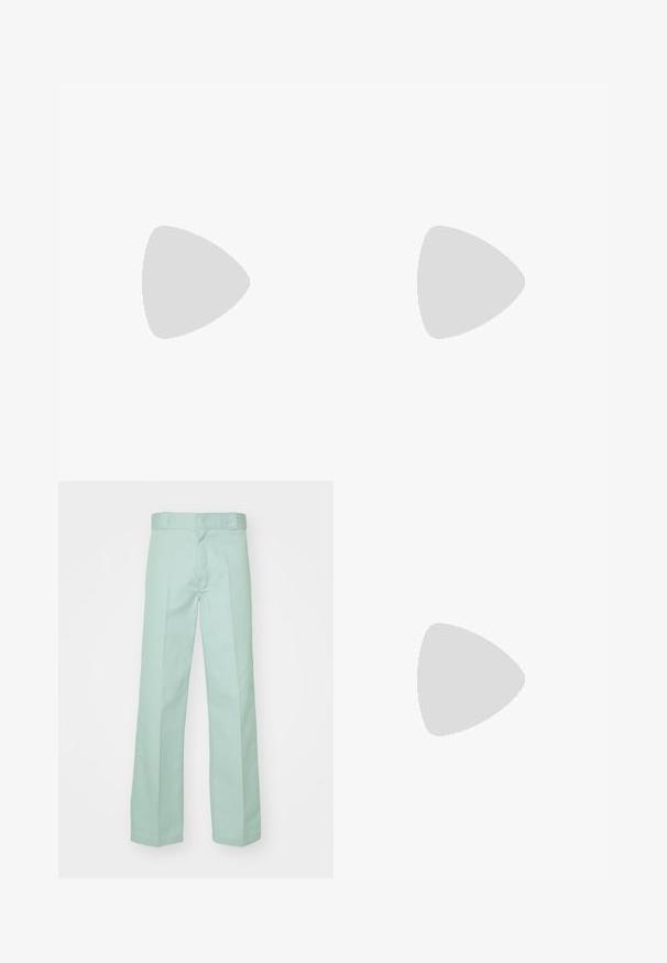T-shirt à manches courtes bleu clair en coton doux. Présente un petit logo de crocodile brodé en vert sur la poitrine.; Pantalons vert clair en coton avec une coupe droite, présentant une texture lisse et une taille standard avec passants de ceinture.; Baskets en cuir blanc avec un accent beige, texture lisse, bout rond et fermeture à lacets. Présente des perforations discrètes et une bande colorée sur le talon.; Lunettes de soleil noires avec une monture rectangulaire, des verres teintés foncés et des branches fines. Présente le nom de la marque "Polaroid" sur le côté.