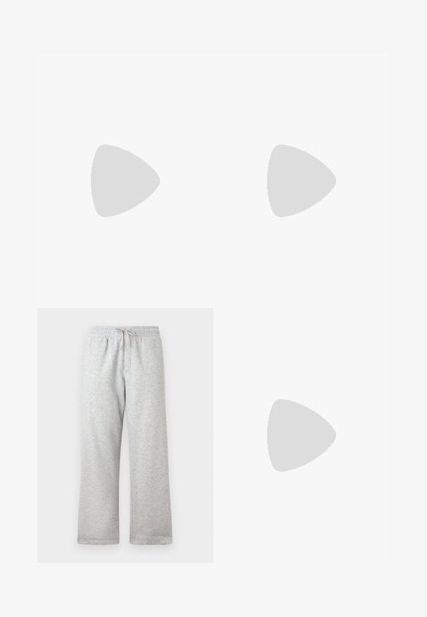 Hellblaue Baumwoll-T-Shirts mit kurzen Ärmeln, Rundhalsausschnitt und kleinem Logo auf der linken Brust. Glatte Textur und klassische Passform.; Helle graue Jogginghose mit elastischem Bund und beigem Kordelzug, gerade Passform, vor einem weißen Hintergrund präsentiert.; Schwarzer und grauer Sportschuh mit Netzpaneelen, Schnürdesign, dicker Sohle und einem kleinen Krokodil-Logo an der Seite.; Schwarze kompakte Umhängetasche mit vorderer Reißverschlusstasche, verstellbarem Riemen und strukturiertem Stoff vor einfarbigem Hintergrund.