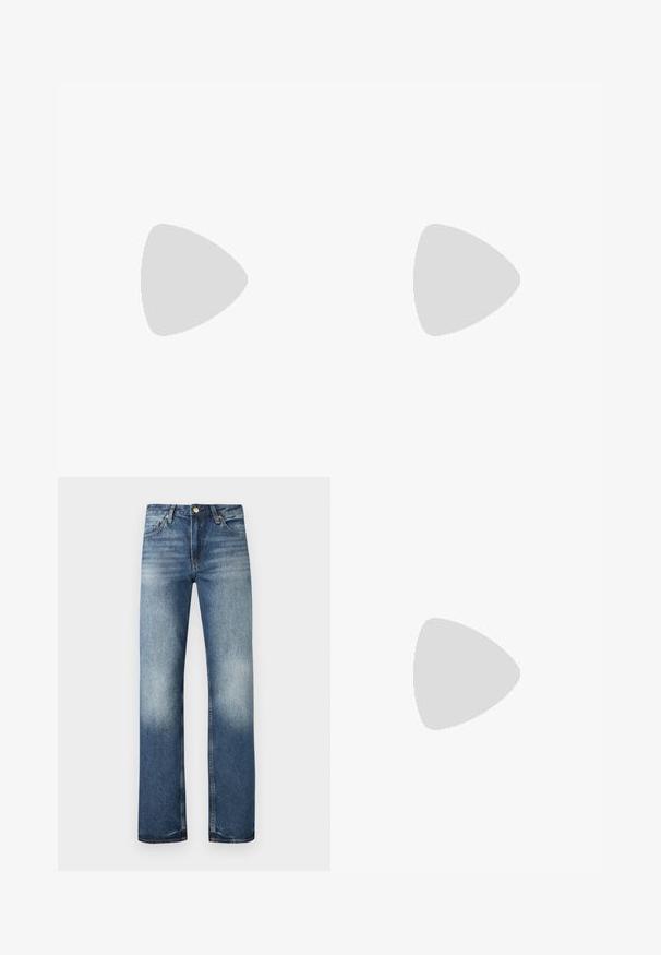 Hvid bomulds t-shirt med et rosa hjerteformet grafisk design med ordet "Hugs" i kursiv. Korte ærmer og afslappet pasform.; Blå denimjeans med lige ben, falmet struktur og let slid. Har fem lommer og metalhardware.; Sorte læder loafers med rund tå, dekorativ sying og en lille gul accent på vampen. Flad gummisål, slankt design.; Sort skuldertaske med justerbar rem og en lille Tommy Jeans-logo plaque foran i midten.