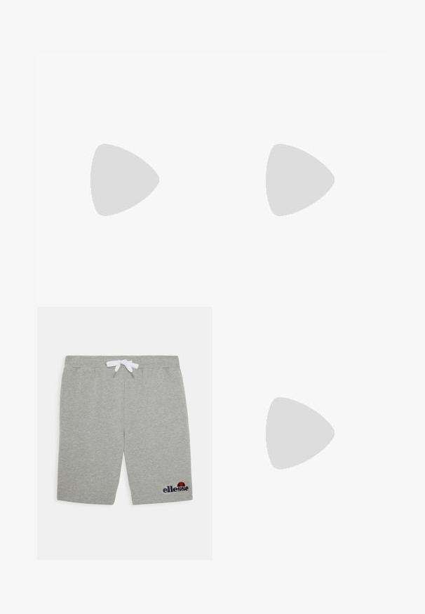 Witte katoenen T-shirt met korte mouwen, voorzien van een marineblauw geborduurd logo op de linkerborst en een levendige kleurenaccent boven het logo.; Grijze katoenen shorts met een elastische tailleband en witte trekkoord. Bevat een geborduurd 'ellesse' logo en een afgeronde accent in rood en blauw.; Nike Sportswear P 6000 - Sneakers laag - white/platinum tint; Zilveren ketting met in elkaar grijpende schakels, een gladde textuur en een uniforme rechthoekige vorm. Veilige sluiting.