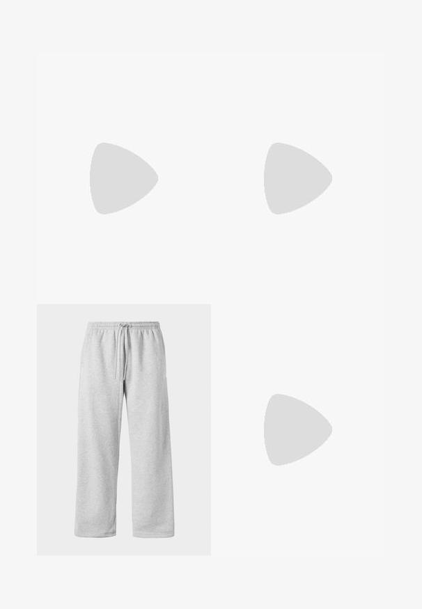 Hellblaue Baumwoll-T-Shirts mit kurzen Ärmeln, Rundhalsausschnitt und kleinem Logo auf der linken Brust. Glatte Textur und klassische Passform.; Hellgraue Jogginghose mit Kordelzugbund, aus weichem Baumwollmix, mit weitem Bein und glatter Textur. Keine sichtbaren Taschen.; Schwarze Sportschuhe aus strukturiertem Stoff mit Gummisohlen, ausgestattet mit elastischen Schnürsenkeln und einem blauen Akzent an der Ferse. Getragen mit hellen Jeans.; Schwarze Stoff-Schultertasche mit texturiertem Äußeren, verstellbarem Schultergurt und Kordelzugverschluss. Verfügt über auffällige Nähte und ein seitliches Etikett.