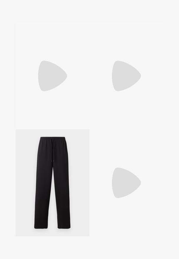 Groene tanktop met gele accenten, gemaakt van rekbaar materiaal. Heeft een groot geel "adidas" logo over de voorkant en dunne banden.; Zwarte sweatpants met rechte pijpen, elastische tailleband en verstelbaar trekkoord, eenvoudig ontwerp zonder zichtbare logo's of patronen.; Zwart-beige sneaker met een klittenbandsluiting, drie witte strepen aan de zijkant en een getextureerde bruine rubberen zool. Merkembleem zichtbaar.; Zwarte leren handtas met een geplooid design en een strikdetail aan de voorkant. Voorzien van een korte handgreep en zilverkleurige metalen accenten.