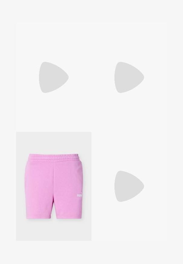 Vaaleansininen lyhythihainen t-paita pehmeästä puuvillasta, jossa vasemmassa rinnassa neliönmuotoinen logopatch ja klassinen pyöreä kaula-aukko.; Vaaleanvioletit Puma-shortsit, joissa on joustava vyötärönauha ja valkoinen Puma-logo oikeassa alareunassa, esitetty yksinkertaisen taustan edessä.; Mustat urheilukengät, joissa on verkko-osa, vaaleanpunaiset yksityiskohdat, valkoinen välikerros ja kumipohja. Varustettu turvallisella nauhakiristyksellä ja pehmustetulla nilkkasaumalla.; Vaaleanpunainen Puma-kantolaukku mustalla olkahihnalla, lyhyet kahvat, joissa Puma-logo, etutasku vetoketjulla ja sivuilla verkkotaskut.