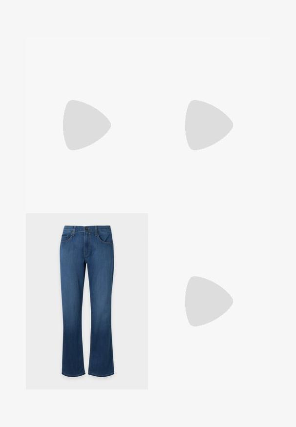 Polo à manches longues crème en tissu doux, dotée d'un col zippé et d'une texture lisse, avec une coupe ajustée et un design minimaliste.; Jean en denim bleu avec bouton et fermeture éclair à l'avant, style cinq poches, jambes légèrement évasées sur fond uni.; Mocassins en cuir noir avec une finition texturée, dotés d'une bride décorative à l'avant et d'un bout arrondi. Semelle en caoutchouc pour plus de durabilité.; Sac bandoulière en cuir noir texturé avec sangle réglable et plaque logo métallique à l'avant, fermeture à rabat rectangulaire de style enveloppe.