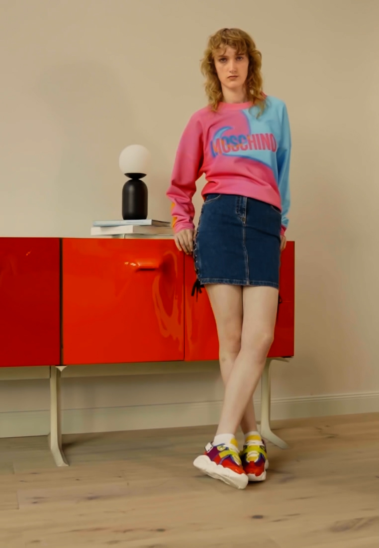 MOSCHINO BONDAGE LACING - Mini skirt - blue - Zalando.co.uk