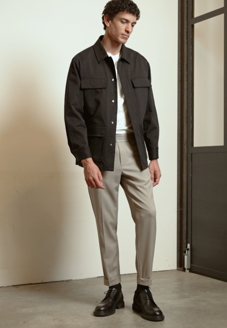 Filippa K TERRY CROPPED TROUSER - Trousers - light taupe/taupe - Zalando.de