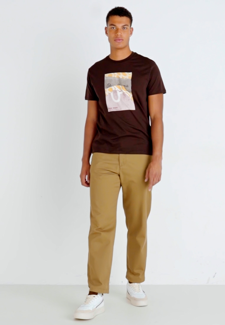 Pepe Jeans Herren Kenelm T-Shirt – 100% Nachhaltige Baumwolle, Normaler Schnitt | Mit Farbigem Brustprint