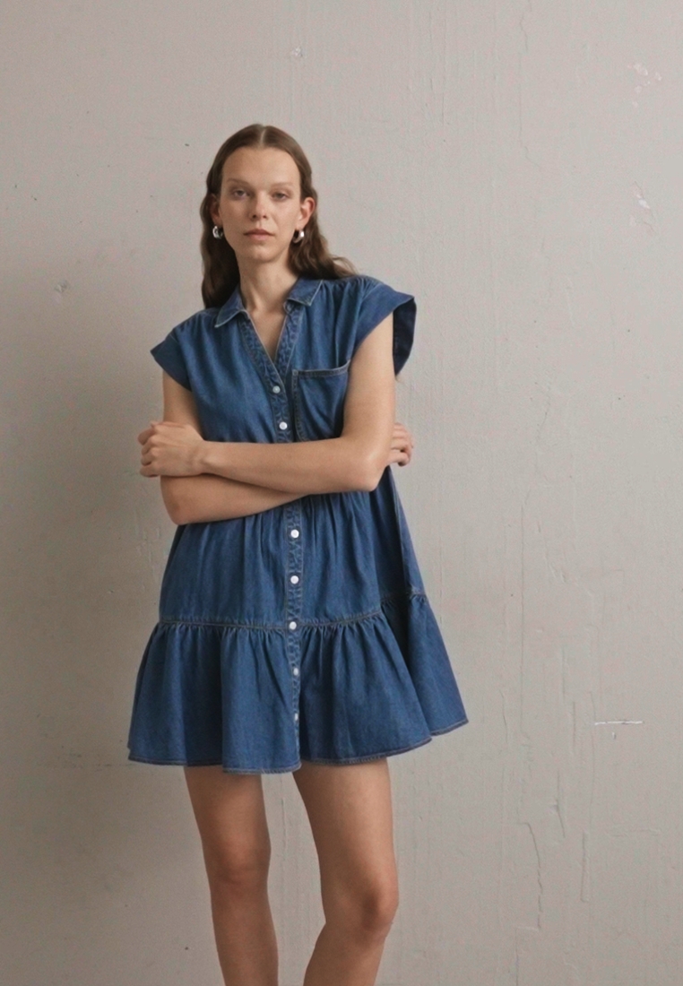 Veronica Beard TRISHA DRESS Vestito di jeans cornflower/blu denim