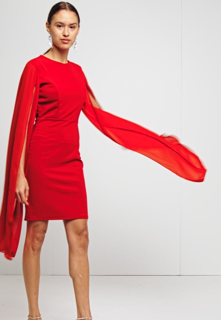 WAL G. HOLLY SLEEVE DRESS - Robe de soir?�e - red/rouge - ZALANDO.FR