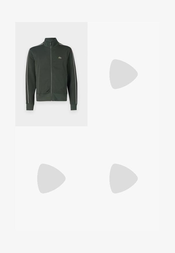 Lacoste Zip-up sweatshirt - squadron; Lacoste Print T-shirt - white; Lacoste Tracksuit bottoms - green; Steve Madden BRENT - Trainers - white