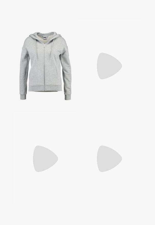 Urban Classics HOODY - Sweatjacke - grey; Weißes Baumwoll-T-Shirt mit klassischem Rundhalsausschnitt, kurzen Ärmeln und slim-fit Schnitt. Keine Muster oder Akzente sichtbar.; Nike Sportswear PANT WIDE - Jogginghose - grey /sail; Nike Sportswear DUNK LOW - Sneaker low - white/photon dust white