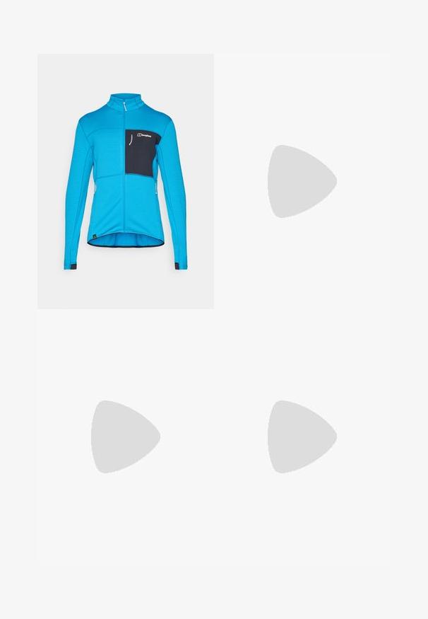 Berghaus RIDGE HIKER  - Zip-up sweatshirt - mountain blue/jet black; ODLO CREW NECK - Basic T-shirt - black; Jack Wolfskin NEWPORT - Tracksuit bottoms - anis; HOKA SKYLINE-FLOAT X - Hiking shoes - black/black