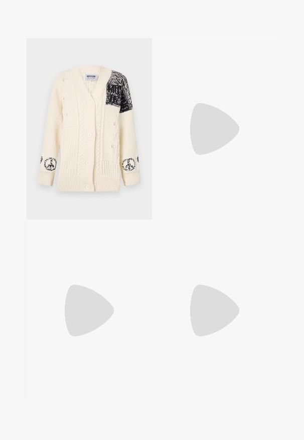 Krema kardigan z zasnovo pletenice, črnimi vzorčastimi detajli na rokavih in petimi gumbi spredaj. Edinstveno teksturirano okrasitev po celotni obleki.; Bela kratka majica s kratkimi rokavi iz rebrastega materiala. Okrogla ovratnica, običajen kroj in subtilni šivi. Brez vzorcev ali grafik.; Trikotažna bela midi krila z teksturiranim vzorcem s pokončnimi črtami in izrezi blizu roba. Elastičen pas. Mehka tkanina.; Črne usnjene balerinke z zaobljenim nosom, gladko teksturo, minimalnimi šivi in fleksibilno zasnovo podplata.