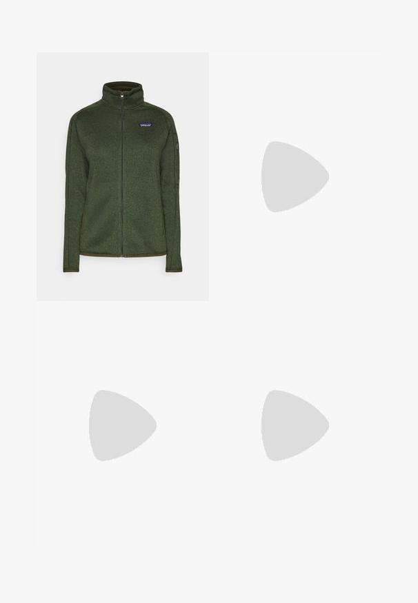 Patagonia BETTER SWEATER - Lukuga pusa - torrey pine green; Must musta lühikeste varrukatega T-särk, millel on rinnal ringikujuline mitmevärviline logo. Otse lõpp ja mugav lõige.; Valge sportlik seelik sileda tekstuuriga, laia kummiga ja logo alumises paremas nurgas. Omab mugavat laia lõiget.; Kerged Columbia spordijalanõud valgest võrgust, millel on tekstureeritud hall tall ja kummist haardepind. Omaduseks on polsterdatud krae ja nööridega kinnitussüsteem.